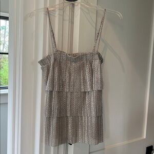 Anthropologie Metallic Knit Top